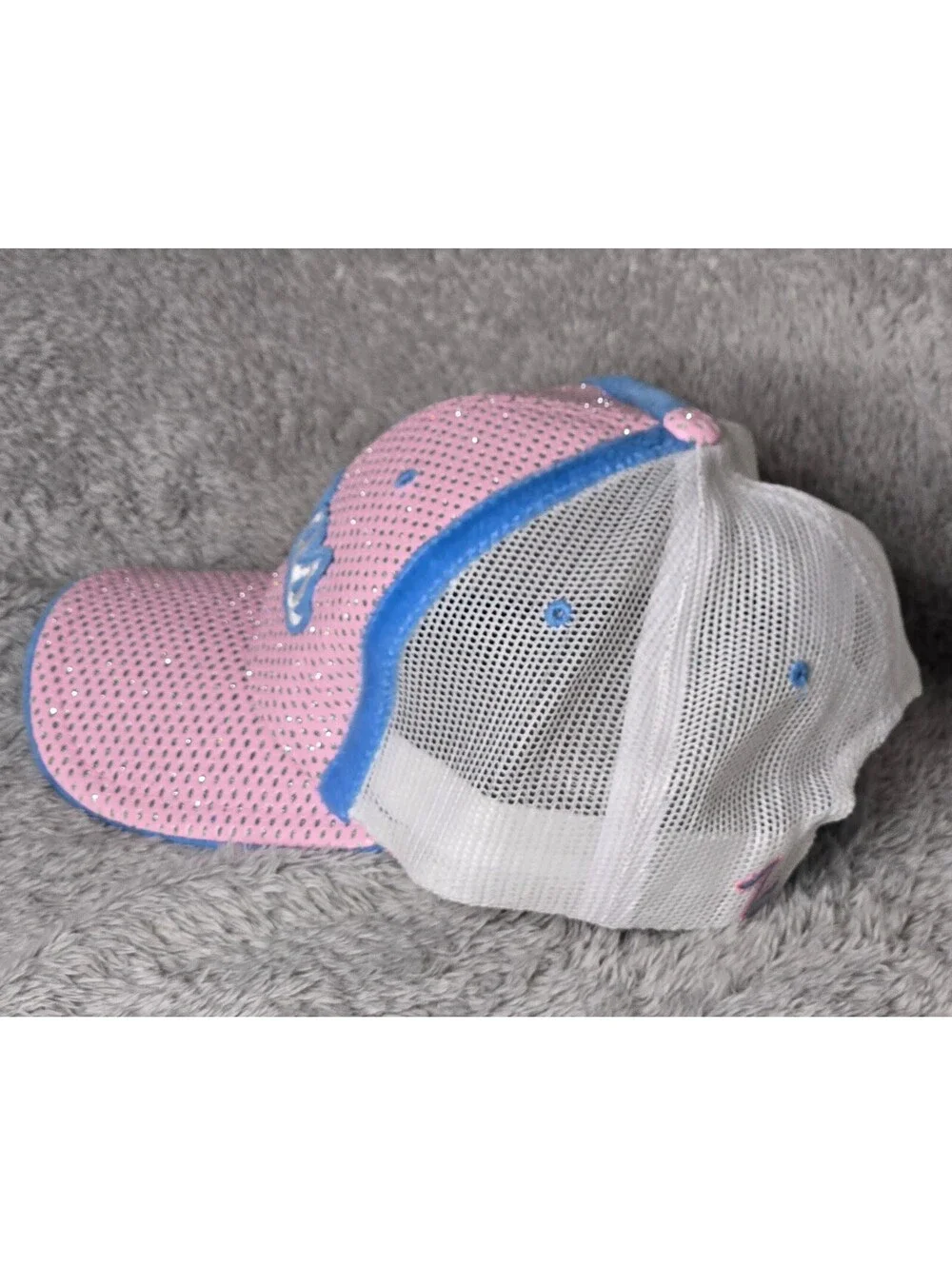 Zephyr Vegas Rhinestone Pink Blue Mesh Trucker Snapback Hat Sample Cap